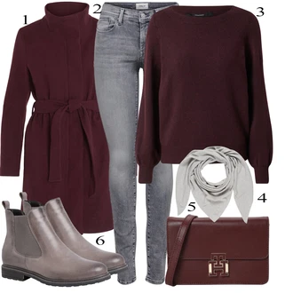 Squash outfit mit Siva/Svetlo siva About You "Zimski outfit"Look: Training, Squash, Delovni, Jadranje