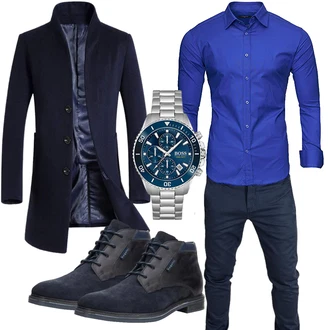 Elegante Outfits Schmal mit Dunkelblau/Blau PITTMAN "Elegant Outfit"