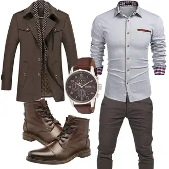 Elegante Outfits Coole mit Grau/Khaki/Braun/Dunkelgrün/Dunkelbraun Allthemen "Elegant Outfit"Look: Festlich, Schön, Business, Büro, Smart Casual, Moderne, Coole