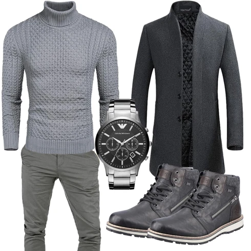 Grau Overall/Jacke Winter Parka COOFANDY kombinieren