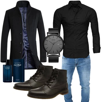 Elegante Outfits mit Blau/Schwarz Kayhan, Schwarz Unkategorisiert Bugatti, Grau/Schwarz Unkategorisiert BUREI "Elegant Outfit"