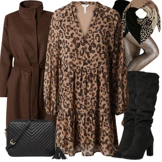 Dlouhé Jízda na koni Outfit s Šedá/Hnědá/Tmavě zelená/Tmavě hnědá Přechodový Kabát/Lodenový kabát/Kašmírový Kabát/Vlněný Kabát/Trenčkot/Dlouhý kabát/Midi Kabát/Zimní Kabát Vlněný kabát/Dlouhý Kabát VERO MODA "Outfity na zimu"Look: Jízda na koni, Na Procházku, Volný čas, Apres ski