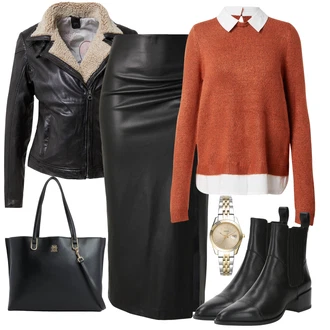 Outfit s Černá/Hnědá Kozačka Chelsea Boty/Špičatá Kozačka/Kovbojská kotníková bota/Kožená kotníková bota/Plochá Kotníková Bota Vagabond Shoemakers "Elegantní zimní outfit"