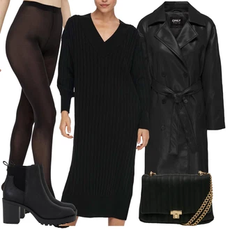 Outfity na zimu s Černá/Tmavě zelená/Bílá Taška Přes Rameno/Brašna/Klasická Taška Přes Rameno/Bagetová taška/Malá Taška/Sportovní Taška Přes Rameno orsay "Elegantní zimní outfit"
