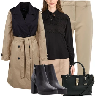 Outfity na zimu Dlouhé s Černá/Modrá/Béžová Taška Přes Rameno/Brašna/Taška/Obchodní Taška/Kancelářská Taška/Shopper taška Guess "Elegantní zimní outfit"