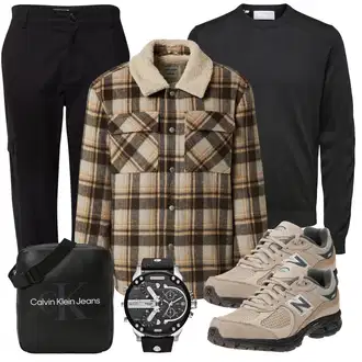 90er Skate Outfit mit Grau/Braun/Khaki/Beige Diabetikerschuh/gesundheitsschuh/Semiorthopädischer Schuh/Schuh Mit Rolle/Vintage Sneaker/Walkingschuh New Balance "Freizeit Outfit"Look: Outdoor, 90er, Esthetische, Elegant, Retro, Skater, Sportlich, Workwear, Skate
