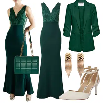 Wedding guest outfits Svatovski gost sa Tamnozelena/Zeleno/Tirkizna Večernja Haljina za Zimu/Duga Večernja Haljina/Gala Haljina/Duga Haljina/Haljina za Gosta Vjenčanja/Sirena Haljina/Nekategorizirano Wal g. "Večernji outfit"