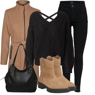 Outfit s Hnědá/Béžová Kozačka Westernová Kotníková Bota/Kotníková Bota s Podšívkou/Chelsea Boty/Plochá Kotníková Bota/Kovbojská kotníková bota/Letní kotníková Kozačka/Klasická Kozačka Steve Madden "Módní zimní outfit"