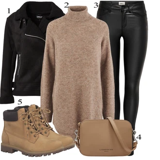 Leather pants outfits "Zimski outfit"