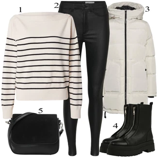 Leather pants outfits "Zimski outfit"
