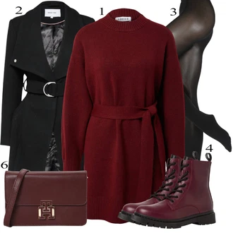 Skirt outfits mit Rdeča Tommy Hilfiger "Zimski outfit"