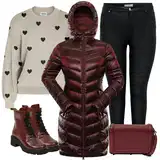 Červené Gumové Kotníkové Boty Outfity image