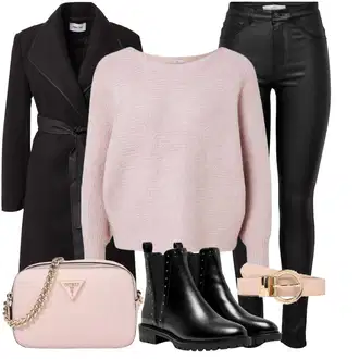 Kombinacije od trapera Zvonoliki kroj sa Pink Nekategorizirano/Torba preko ramena/Torbica za telefon/Torba za rame/Torba za pisma/Torbica/Mala Torbica Guess "Zimski look"