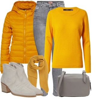 Outfit s Šedá/Béžová/Hnědá Kozačka Kovbojská kotníková bota/Vintage Kotníková Bota/Letní kotníková Kozačka/Westernová Kotníková Bota Paul Green "Módní zimní outfit"