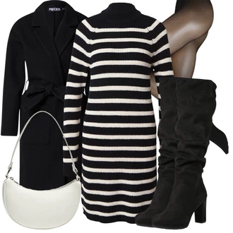 Outfity na zimu s Šedá/Černá/Khaki/Béžová/Tmavě hnědá/Tmavě šedá Punčocháče/Nylonová punčocha/Punčocháče Velká Velikost/Podpůrný punčocháč Falke "Módní zimní outfit"