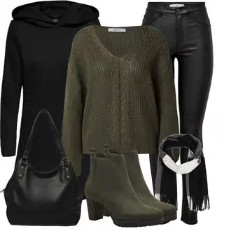 Outfit s Černá Přechodový Kabát/Softshellový Kabát/Kabát s Kapucí/Lodenový kabát/Scuba Kabát Only "Perfektní na zimu"