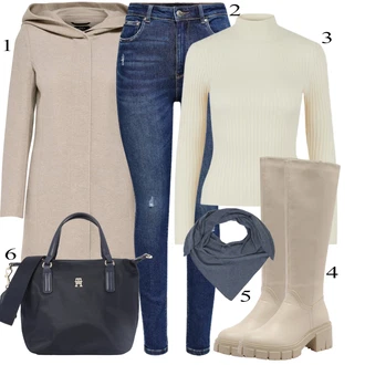 Denim outfits mit Temno modra/Modra Kavbojke z Razporkom/Usnjena Jakna/Usnjene Čevlje/Zimska jakna/Kavbojke na Poteg/Push up Kavbojke/Kavbojke Visokega Pasu/Kavbojke z Luknjo/Usnjene jakne/Ženske 7/8 Kavbojke/Gležnarji Only "Zimski outfit"