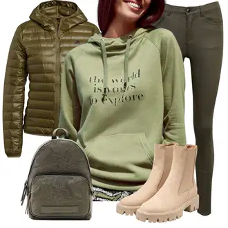 Outfity na zimu s Zelená/Světle Zelená/Khaki/Neonové barvy/Tmavě Zelená Dámský Svetr/Fleecový Svetr/Svetr s kapucí/Svetr S Kapucí/Pletená mikina s kapucí/Partnerská Mikina/Sportovní mikina/Unisex Mikina S Kapucí/Vintage mikina/Sportovní mikina Lascana "Módní zimní outfit"