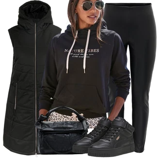 Outfity na zimu s Černá/Tmavě modrá/Žlutá Svetr S Kapucí/Partnerská Mikina/Unisex Mikina S Kapucí/Vintage mikina/Mikina/Pletená mikina s kapucí/Originální mikina/Sportovní mikina Lascana "Módní zimní outfit"