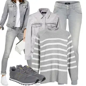 Outfity z džínu Rovná noha s Noisy may "Stylový zimní outfity"
