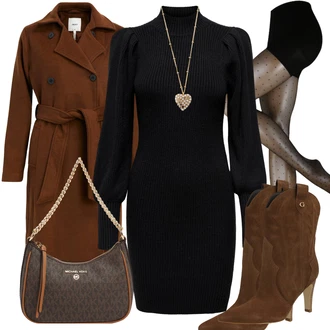 Puntíkatý Outfit s Tmavě šedá/Khaki/Béžová/Růžová/Šedá/Zlatý Punčocháče/Třpytivý punčocháč/Punčocháče Velká Velikost MAGIC Bodyfashion "Outfity na zimu"