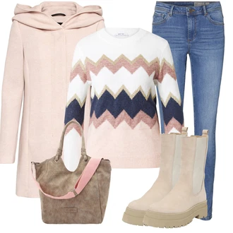 Outfity z džínu Skinny s Modrá/Světle modrá Jeggings/Skinny Kalhoty/Džínové Legíny VERO MODA "Outfity na zimu"