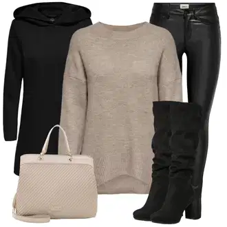 Outfit s Černá Přechodový Kabát/Softshellový Kabát/Kabát s Kapucí/Lodenový kabát/Scuba Kabát Only "Outfity na zimu"