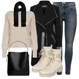 Bež Guess Čizmice Outfiti image