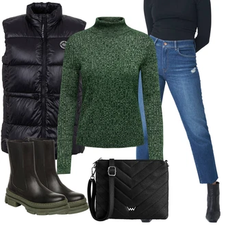 Rybí kostra Outfit s Černá/Bílá Taška Přes Rameno/Sportovní Taška Přes Rameno/Dopisová peněženka/Pánská taška/Taška na Macbook/Taška Na Notebook/Ledvinka/Klasická Taška Přes Rameno Vuch "Outfity na zimu"