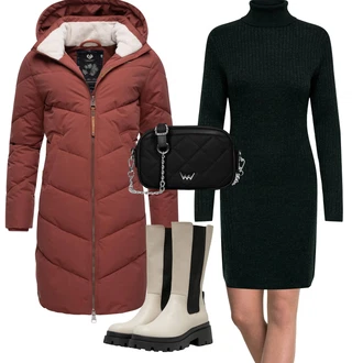 Outfity na zimu Kpop s Černá/Bílá Taška do pasu/Nafouknutá taška/Vějířová brašna/Pásková taška/Malá Taška/Plážová Taška/Sportovní Taška Přes Rameno/Klasická Taška Přes Rameno Vuch "Outfity na zimu"Look: Metal, Western, Kpop, Premium, S Mokrým Vzhledem, Streetwear, Pracovní oděvy