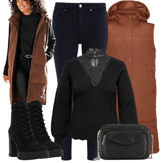 Outfity na zimu Grunge s Černá Aldo "Outfity na zimu"Look: Gotický, Ležérní, Atraktivní, Fancy, Elegantní, Glamourové, Trendový, Krásný, Grunge