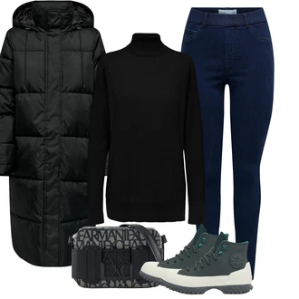 Outfity na zimu Streetwear s Tmavě zelená/Zelená Kožené tenisky/Teniska na platformě/Trekingová Bota/Vodotěsná outdoorová Bota/Nepromokavá Bota/Zimní tenisky Converse "Outfity na zimu"Look: Lev, Moderní, Venkovní, Skater, Sportovní, Streetwear, Unisex, Pracovní oděvy