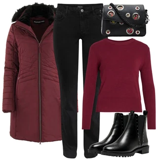 Lak Outfit s ?erná Koza?ka Ko?ená bunda/Chelsea Boty/Plochá Kotníková Bota/Ko?ená kotníková bota Only "Outfity na zimu"Look: Gotický, S Mokrým Vzhledem, ?ik, Lak, Premium, Glamourové, Nadrozm?rné, Metal, Trendový, Elegantní