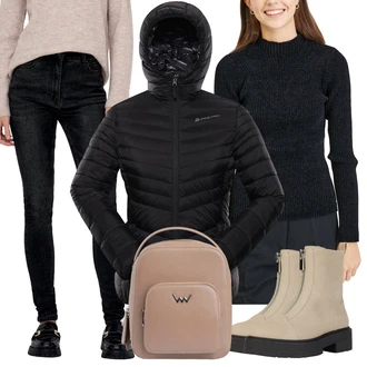 Outfity na zimu Krátká Svatební host s Růžová/Hnědá/Fialová/Béžová Vuch "Outfity na zimu"