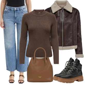 Prodyšné Outfit s Černá Šněrovací Kozačka na Platformě/Teniska na platformě/Bojová Bota/Trekingová Bota/Kožená kotníková bota/Zimní Tenisky/Chunky Tenisky/Šněrovací Kotníková Bota/Zimní kotníková bota Tamaris "Outfity na zimu"