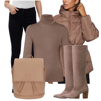 Outfity na zimu s Černá/Bílá/Červená orsay "Outfity na zimu"