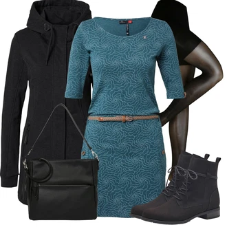 Outfit s Černá/Tmavě šedá Kabát/Mikina/Sportovní Mikina Ragwear "Outfity na zimu"