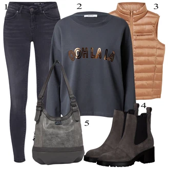 Black Outfits mit Rumena Tom Tailor, Siva Tom Tailor "Zimski outfit"