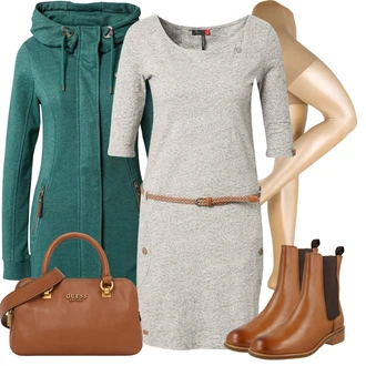 Outfity na zimu s Tyrkysový/Tmavě zelená/Zelená Mikina/Originální mikina/Pletená mikina s kapucí/Svetr S Kapucí/Sportovní mikina Ragwear, Šedá Ragwear "Outfity na zimu"