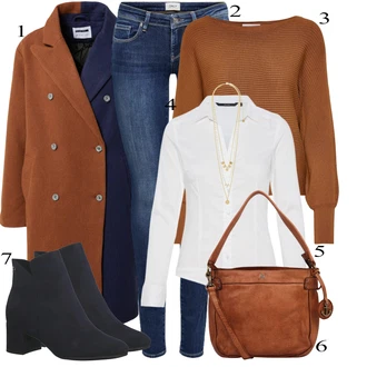 Ovratnik s pritrdilnimi gumbi outfit mit Krem/Bela Srajca/Bluzasti Body/Slim Fit Bluza VERO MODA "Zimski outfit"