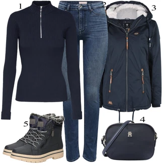 Black Outfits mit Črna Tom Tailor "Zimski outfit"