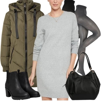 Outfit sa Crna Kožna Jakna/Podstavljena Gležnjača/Gumena Gležnjača/Chelsea Gležnjača/Kožna gležnjača Only "Outfit za zimu"