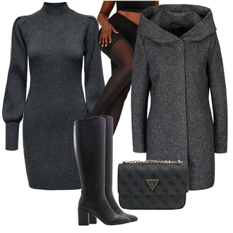 Rave Outfit s Černá Kozačka Na Podpatku/Kozačka po Kolena/Dlouhá Kozačka/Bota se širokým nohavici/Špičatá Kozačka/Kožená Kozačka nad Koleno/Klasická Kozačka Aldo "Perfektní na zimu"Look: Bar, Rave, Koncert, Zvláštní příležitosti, Galavečer, Karneval