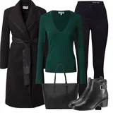 Černé Gumové Kotníkové Boty s Třásněmi Outfity image
