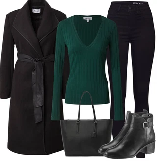 S Třásně Outfit s Černá Kožená kotníková bota/Chelsea Boty/Kotníková Bota s Podšívkou/Jezdecká Bota/Kožená bunda/Letní kotníková kozačka/Plochá Kotníková Bota/Business Bota Tamaris "Perfektní na zimu"