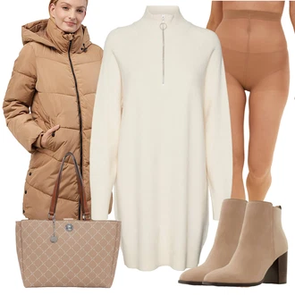 Ležérní Pracovní pohovor Outfit s Béžová/Hnědá Aldo "Perfektní na zimu"Look: Elegantní, Western, Ležérní, Chytrý příležitostný, Příliš oblečený, Klasické, Glamourové, Venkovský styl