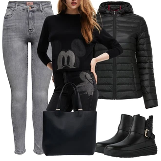 Pravá Kůže Outfit s Černá Kozačka Kožená kotníková bota/Chelsea Boty/Ovčí Kožešinová Bota/Kotníková Bota s Podšívkou/Kožená bunda/Veganská Bota/Plochá Kotníková Bota Geox "Perfektní na zimu"
