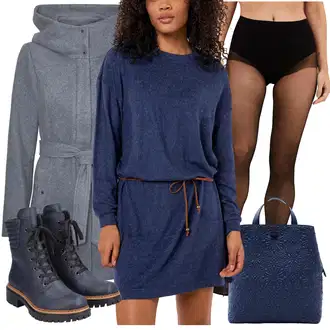 Outfity na zimu s Modrá/Tmavě modrá/Fialová Svetrové Šaty/Mikinové Šaty/Zimní šaty s dlouhým rukávem/Džínové Šaty/Tunikové šaty/Šaty s dlouhým rukávem Rip Curl "Perfektní na zimu"