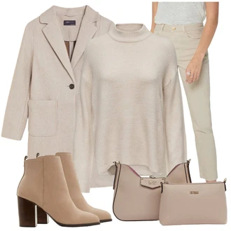 Ležérní Pracovní pohovor Outfit s Béžová/Hnědá Aldo "Perfektní na zimu"Look: Elegantní, Western, Ležérní, Chytrý příležitostný, Příliš oblečený, Klasické, Glamourové, Venkovský styl