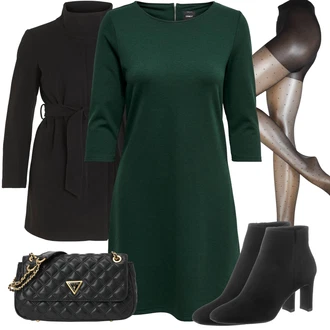 Elegantní Outfit s Černá Vlněný Kabát/Zimní Kabát Vlněný kabát/Scuba Kabát/Midi Kabát/Lodenový kabát Vila "Perfektní na zimu"Look: Klasické, Business, Cool, Elegantní, Moderní, Kancelář, Old Money, Příliš oblečený